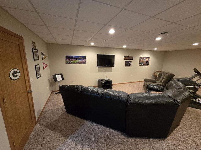 246 Golliher Ct, Westfield, WI 53964 - living room featuring carpet floors, baseboards, and recessed lighting