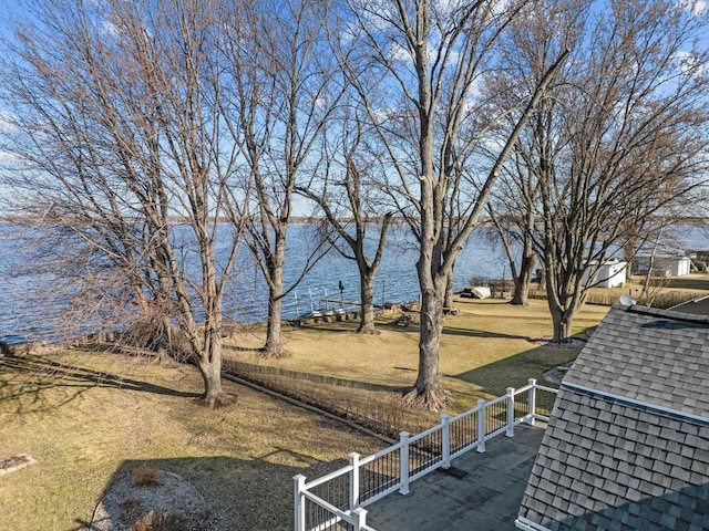2963 Sunset Point Ln, Oshkosh, WI 54904 - view of yard featuring a water view and fence