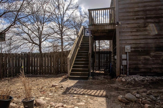 2940 Plover Springs Dr, Plover, WI 54467 - view of yard with fence and stairway