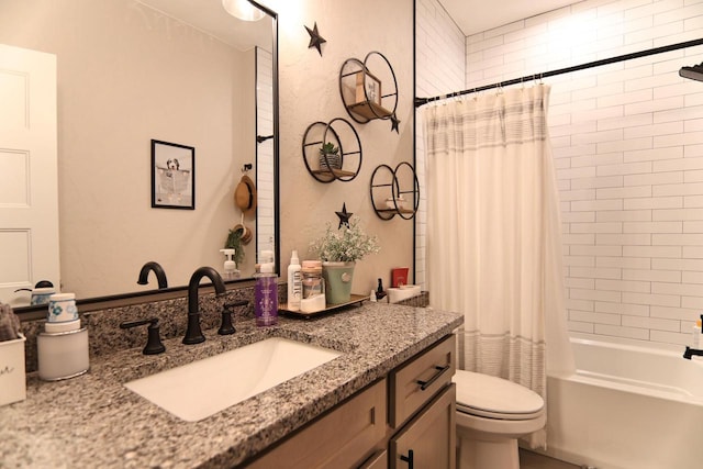 1817 Arboretum Dr, Janesville, WI 53548 - full bath featuring shower / bath combo with shower curtain, vanity, and toilet