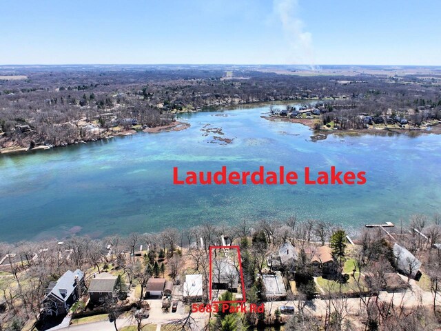 W5683 Park Rd, Elkhorn, WI 53121 - birds eye view of property with a water view