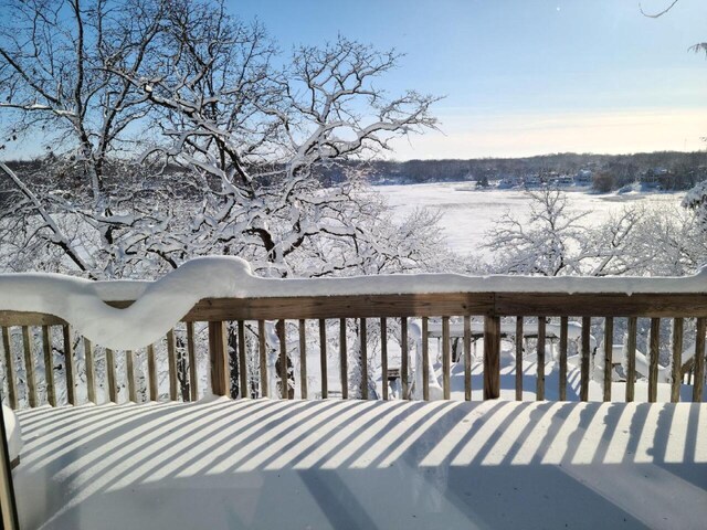 W5683 Park Rd, Elkhorn, WI 53121 - view of snow covered deck