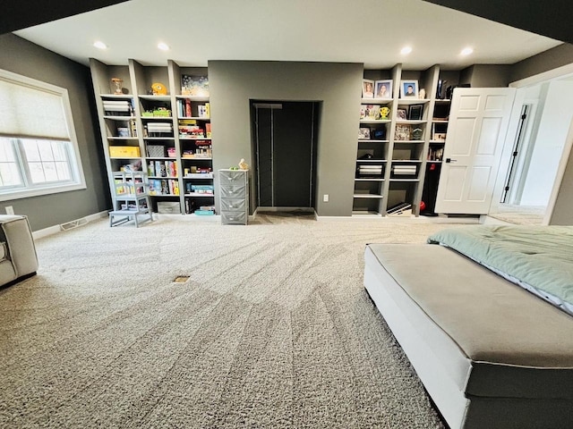 W330S8380 Isabelle Dr, Mukwonago, WI 53149 - interior space featuring recessed lighting, carpet, visible vents, and baseboards