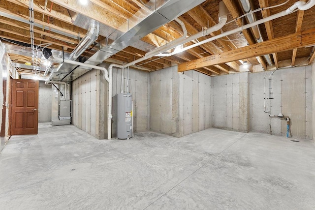 2465 Russell Ct, Reedsburg, WI 53959 - unfinished below grade area with electric water heater and heating unit