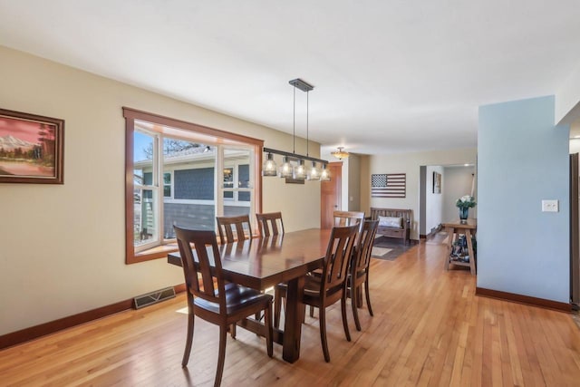 N3759 Airport Rd, Cambridge, WI 53523 - dining room with light wood-type flooring, baseboards, and visible vents