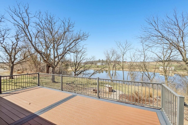 N3759 Airport Rd, Cambridge, WI 53523 - wooden terrace featuring a water view