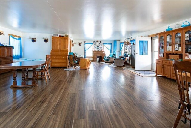 1632 280th Ave, Luck, WI 54853 - interior space featuring wood finished floors and a fireplace