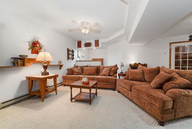 N5120 Summit Ct, Fond Du Lac, WI 54937 - living area featuring light colored carpet and a ceiling fan