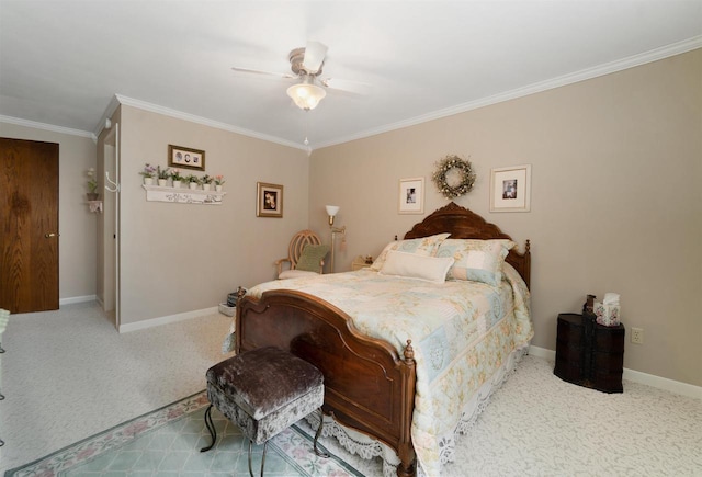 N5120 Summit Ct, Fond Du Lac, WI 54937 - bedroom featuring carpet, baseboards, ornamental molding, and a ceiling fan