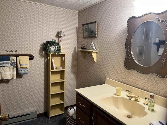 N5120 Summit Ct, Fond Du Lac, WI 54937 - bathroom featuring vanity and a baseboard radiator