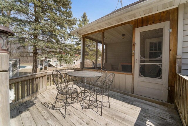 N5120 Summit Ct, Fond Du Lac, WI 54937 - wooden terrace featuring outdoor dining space