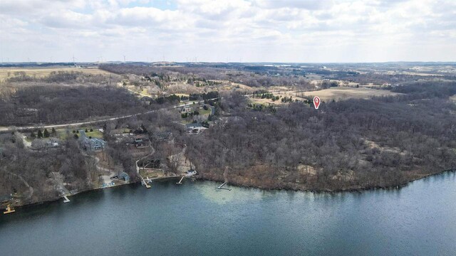 N5120 Summit Ct, Fond Du Lac, WI 54937 - bird's eye view featuring a water view and a view of trees