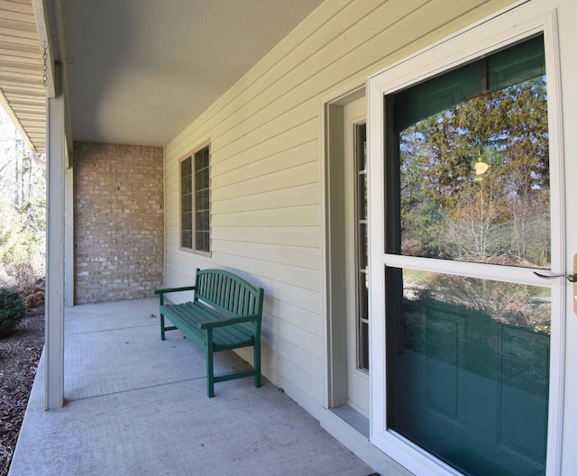 view of patio with a porch