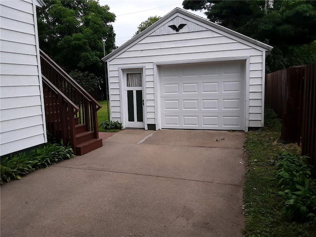 1708 5th St, Menomonie, WI 54751 - detached garage with concrete driveway and fence
