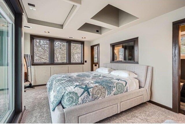 1020 Lake St, Prescott, WI 54021 - carpeted bedroom with baseboards and coffered ceiling