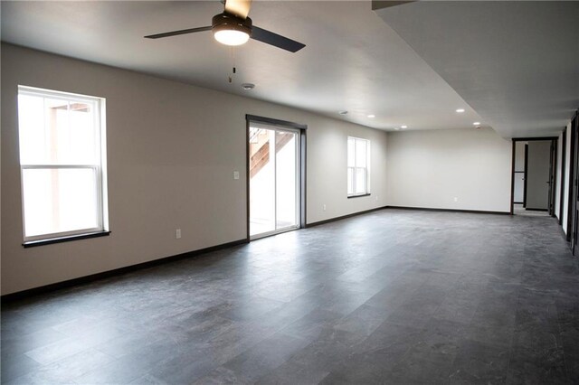 17297 109th Ave, Chippewa Falls, WI 54729 - spare room with recessed lighting, baseboards, and a ceiling fan
