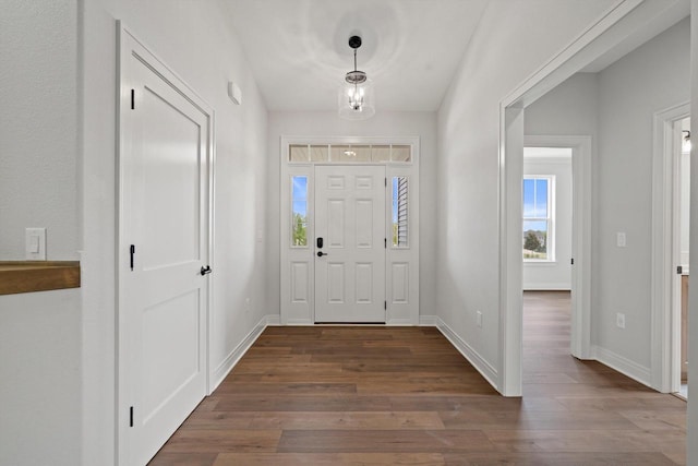 743 Brockway Dr Unit Lt37, Mukwonago, WI 53149 - foyer featuring dark wood-style floors and baseboards