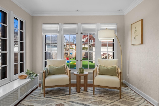 sunroom featuring french doors