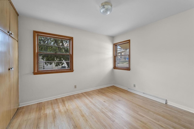 5221 Odana Rd, Madison, WI 53711 - unfurnished room featuring a baseboard radiator, baseboards, and light wood-style floors