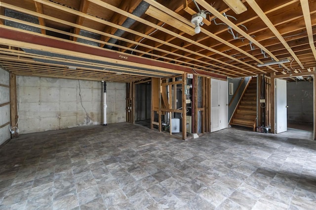 5221 Odana Rd, Madison, WI 53711 - unfinished below grade area with stairs