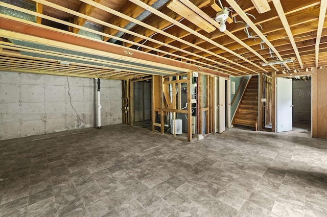 5221 Odana Rd, Madison, WI 53711 - unfinished below grade area with stairway