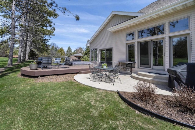 1105 Meadow Mist Rd, Middleton, WI 53562 - view of yard featuring a wooden deck and a patio area
