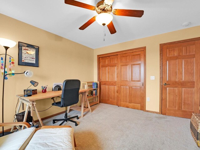 1734 Parkstone Ter Unit 73, Mount Pleasant, WI 53406 - carpeted office space featuring baseboards and a ceiling fan