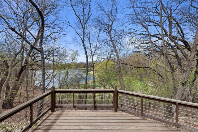 deck with a water view