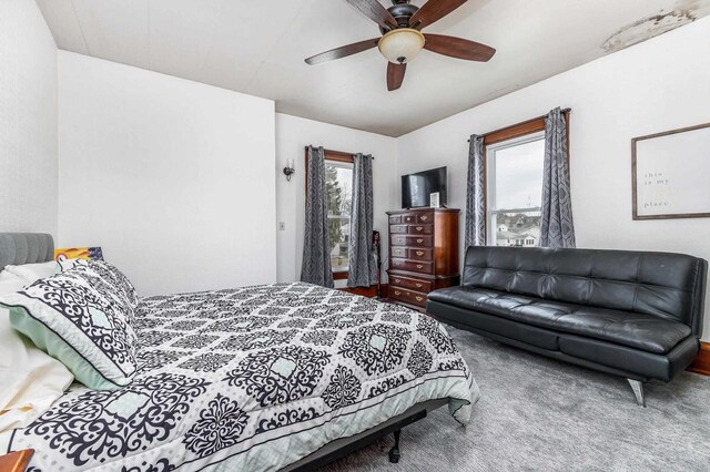 158 E Water St, Shullsburg, WI 53586 - bedroom featuring ceiling fan and carpet floors