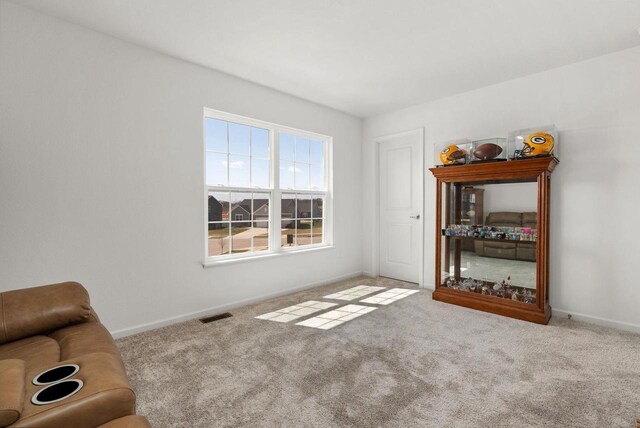 708 Narvik Cir, Stoughton, WI 53589 - sitting room with baseboards, visible vents, and carpet floors