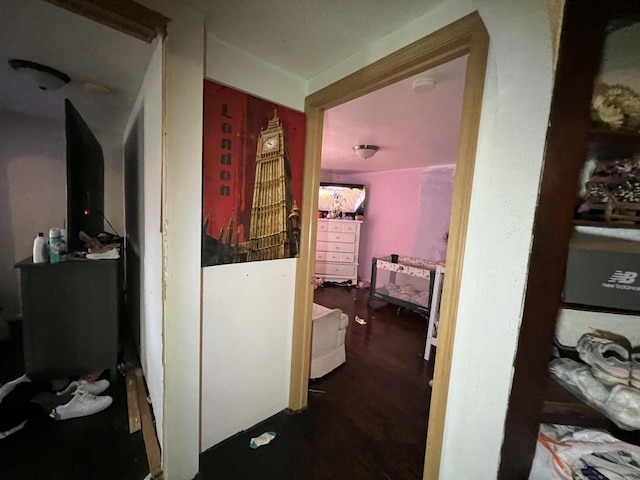 hallway featuring wood finished floors