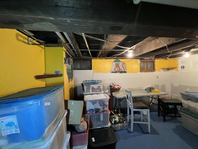 view of unfinished below grade area