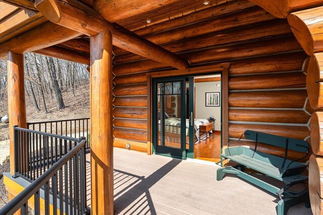 N8070 Wanlass Rd, Mindoro, WI 54644 - view of wooden terrace