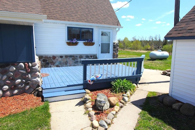 W7675 Moonshine Hill Rd, Wausaukee, WI 54177 - view of wooden deck