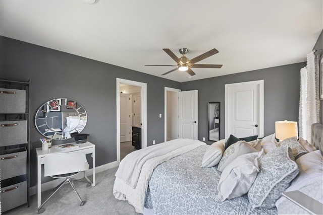 W246N1979 Still River Dr, Pewaukee, WI 53072 - bedroom featuring carpet, baseboards, and a ceiling fan
