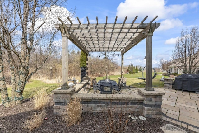 W246N1979 Still River Dr, Pewaukee, WI 53072 - view of patio / terrace with a pergola and grilling area