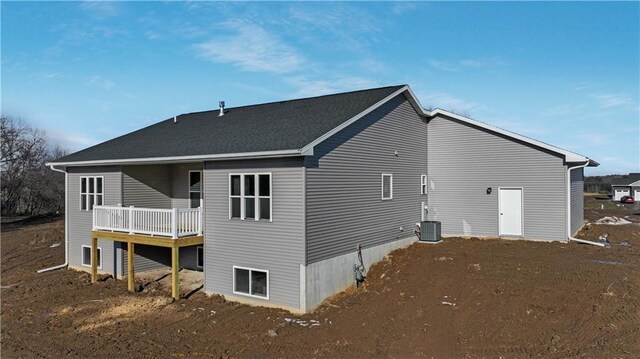 LOT3 510th Ave, Menomonie, WI 54751 - back of property with central AC unit and a wooden deck