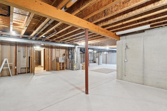 1716 Symphony Hts, Green Bay, WI 54311 - unfinished basement with gas water heater and heating unit