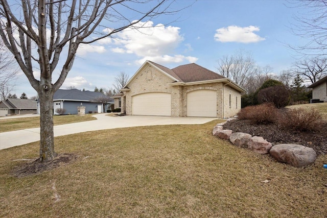 1716 Symphony Hts, Green Bay, WI 54311 - single story home with brick siding, a front lawn, a garage, and driveway