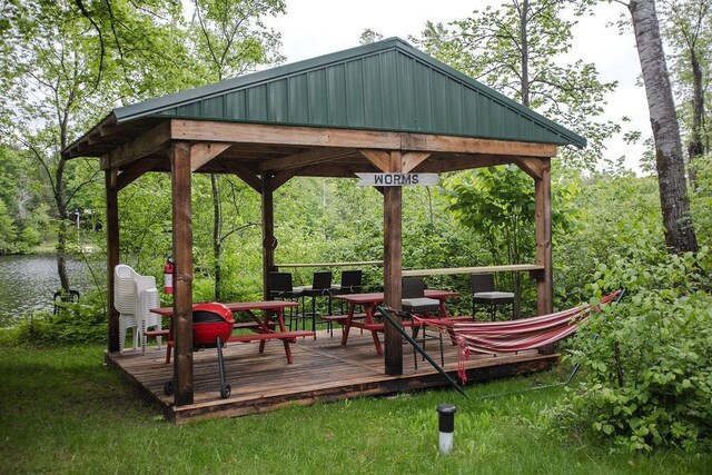 6009 W Dobbert Rd, Winter, WI 54896 - view of home's community with outdoor dining space, a gazebo, and a deck