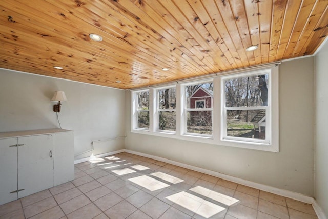 149 Oakwood Ave, Edgerton, WI 53534 - interior space with wood ceiling, baseboards, and recessed lighting