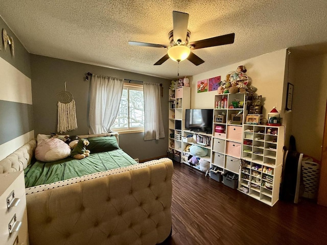 1411 Jennifer Ave, Tomah, WI 54660 - bedroom with a ceiling fan, wood finished floors, and a textured ceiling