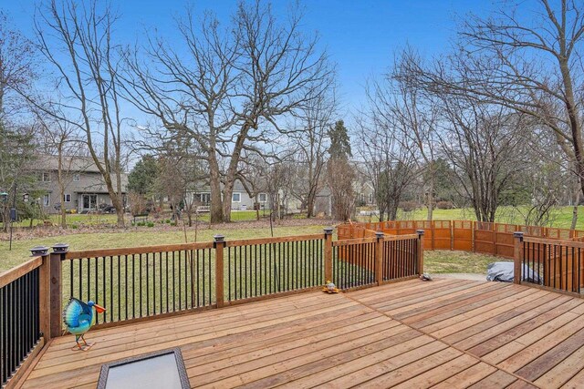 7817 Brule St, Madison, WI 53717 - wooden terrace featuring a yard and fence
