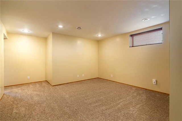 318 Meadow Lark Ln, Osceola, WI 54020 - basement with recessed lighting, carpet, and baseboards