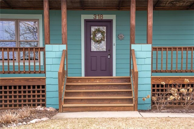 318 Meadow Lark Ln, Osceola, WI 54020 - property entrance with covered porch