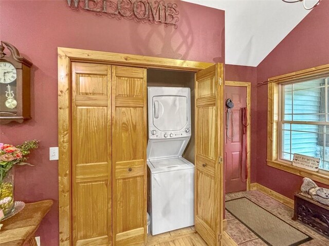 10244 124th St, Chippewa Falls, WI 54729 - laundry area with laundry area and stacked washer and clothes dryer