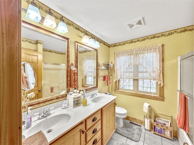 10244 124th St, Chippewa Falls, WI 54729 - full bath featuring a sink, visible vents, and an enclosed shower