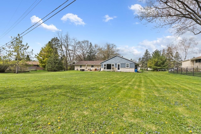 view of yard featuring fence
