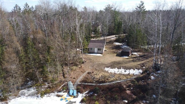 N7824 Typner Lake Rd, Deerbrook, WI 54424 - drone / aerial view with a view of trees