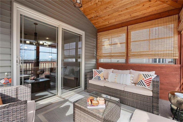3943 Mill Run Rd, Eau Claire, WI 54703 - sunroom / solarium with vaulted ceiling and an outdoor living space